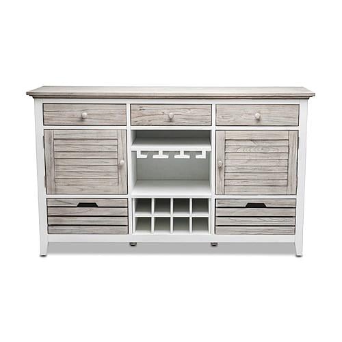 Islamorada Sideboard with Wine Rack - Dapple Grey/Blanc by Lineage Collections