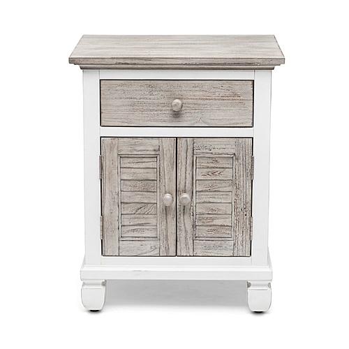 Islamorada 1-Drawer / 2-Door Nightstand - Dapple Grey by Sea Winds