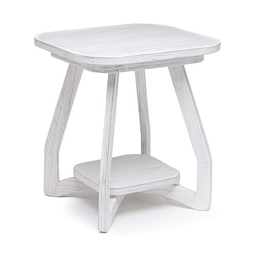 Surfside End Table - Weathered White by Lineage Collections