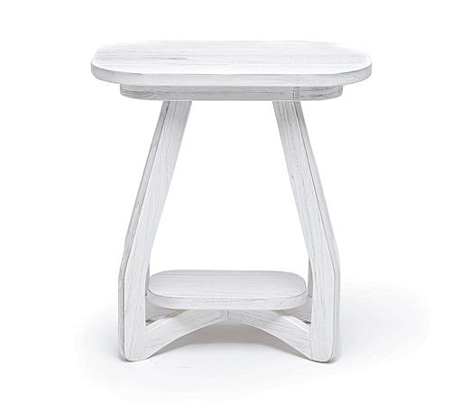 Surfside Chairside Table - Weathered White by Lineage Collections