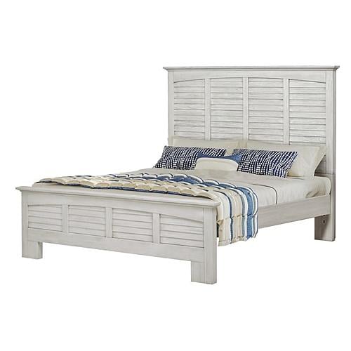 Surfside Queen Bed - Distressed White by Lineage Collections