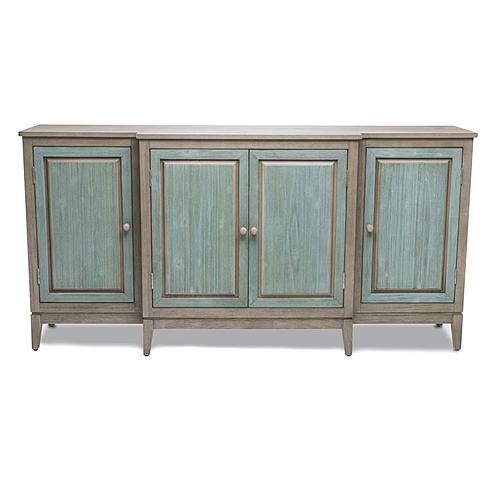 Sanibel 4-Door Credenza - Green & Grey by Lineage Collections