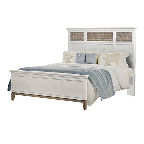 Kauai Queen Bed - White Crackle by Sea Winds