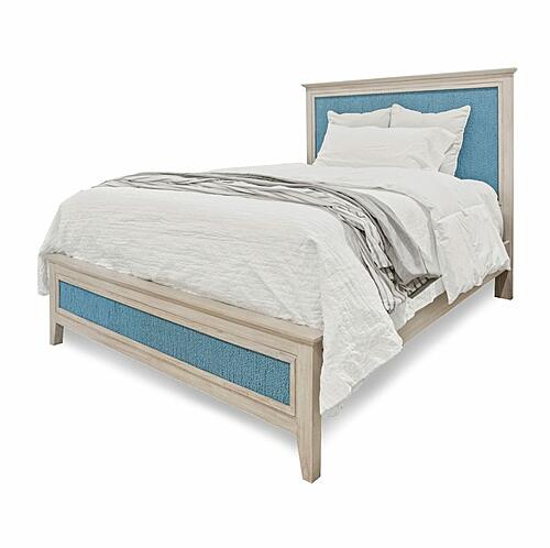 Ocean Isles King Woven Bed - Ocean Blue and Aged Ivory by Lineage Collections