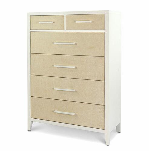 Miramar 6 Drawer Woven Chest - Sand and Stark White by Lineage Collections