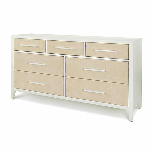 Miramar 7 Drawer Woven Dresser - Sand and Stark White by Lineage Collections