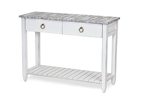 Picket Fence Console Table - Distressed Grey by Lineage Collections