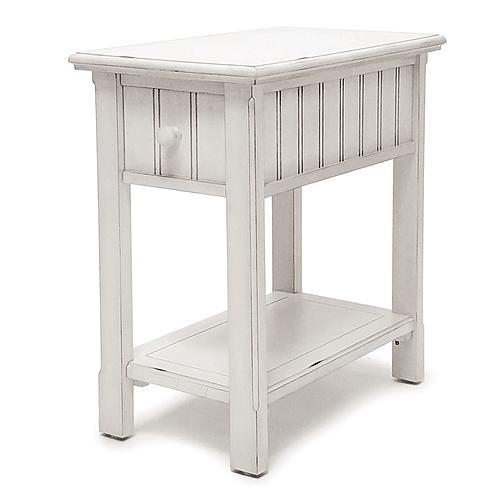Monaco Chairside Table - Blanc by Lineage Collections