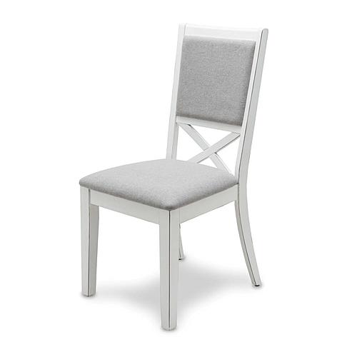 Islamorada Dining Chair Upholstered - Blanc Frame; Gray Fabric by Lineage Collections