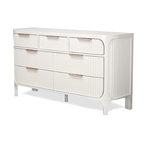 Genevie Reed 7 Drawer Solidwood Dresser - Pristine White by Lineage Collections