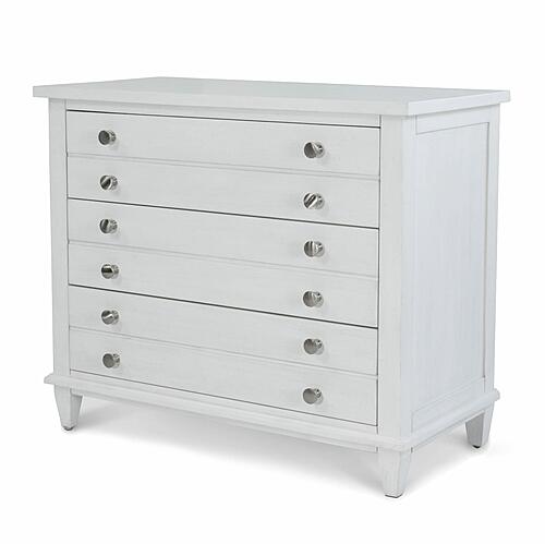Point Breeze 3 Drawer Bachelor's Chest - Fresh White w/Soft Grey Glaze by Lineage Collections