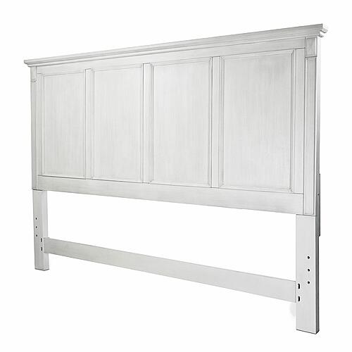 Point Breeze Queen Headboard - Fresh White w/Soft Grey Glaze by Lineage Collections