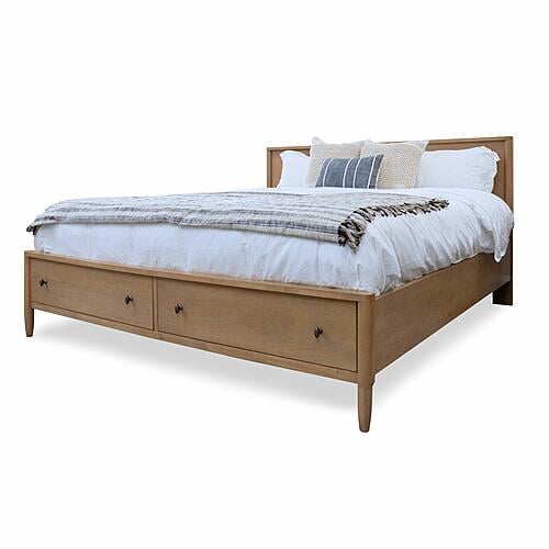 Chatham Low Profile Platform Solidwood King Storage Bed - Warm Maple by Lineage Collections