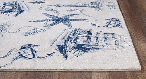 Stella Ivory/Navy Coast Area Rug by KAS Rugs