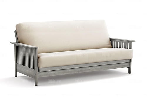 Futon Frame - Queen Size - Denali Gray Wall Hugger by Strata Furniture