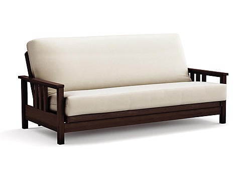 Futon Frame - Queen Size - Durango Black Walnut Wall Hugger by Strata Furniture