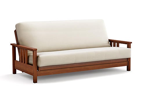 Futon Frame - Queen Size - Durango Warm Cherry Wall Hugger by Strata Furniture