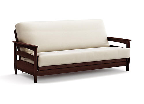Futon Frame - Queen Size - Galena Black Walnut Wall Hugger by Strata Furniture