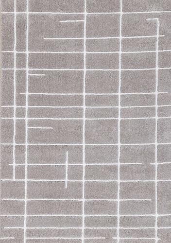 Sully Grey White Broken Lines Design Rug by Kalora