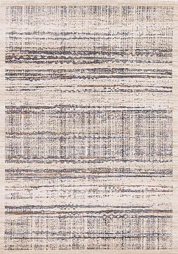 Swift Cream Taupe Distressed Lines Rug by Kalora