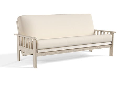 Futon Frame - Front-Closing Eco-Friendly Hardwood - Taurus Beige by Prestige