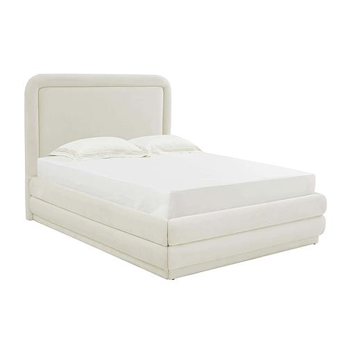 Briella Cream Velvet Bed in Queen by TOV Furniture