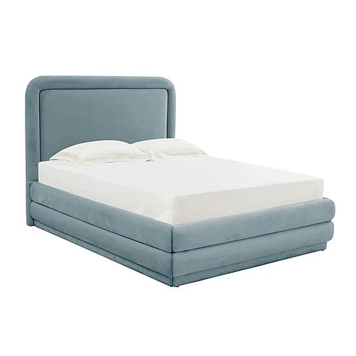 Briella Bluestone Velvet Bed in King by TOV Furniture