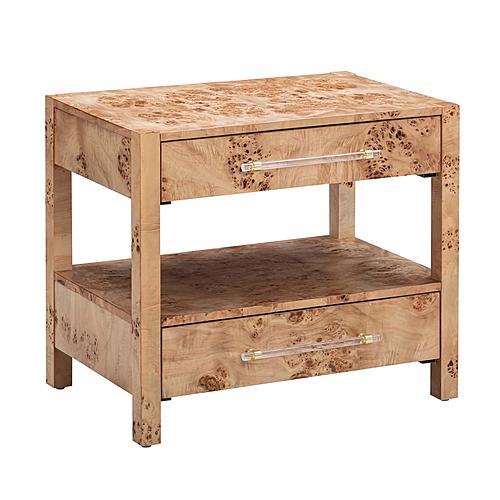Brandyss Natural Burl Nightstand by TOV Furniture
