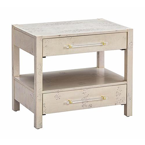 Brandyss White Burl Nightstand by TOV Furniture