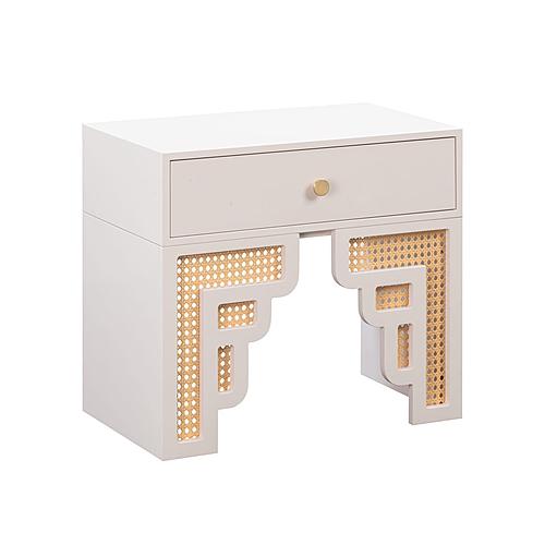 Suzie Cream & Rattan Nightstand by TOV Furniture