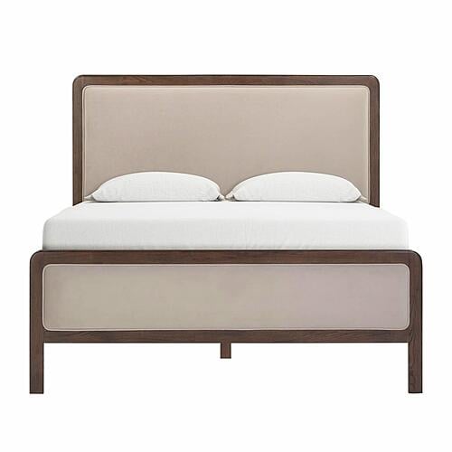 Hella Taupe Velvet Queen Bed by TOV Furniture