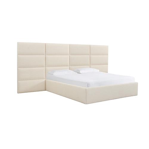 Eliana Cream Boucle Queen Bed with Wings by TOV Furniture