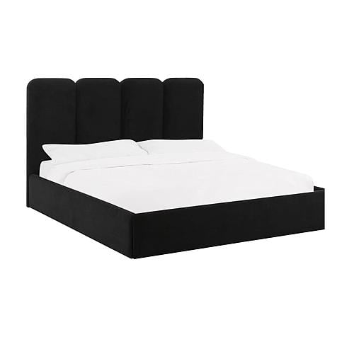 Palani Black Velvet Queen Bed by TOV Furniture