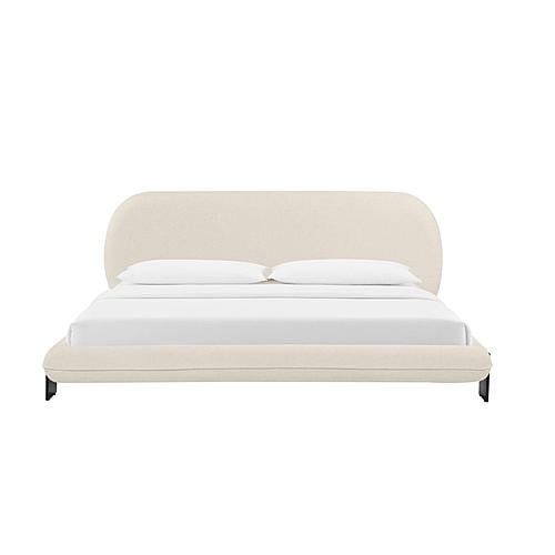 Ophelia Cream Faux Wool King Bed by TOV Furniture