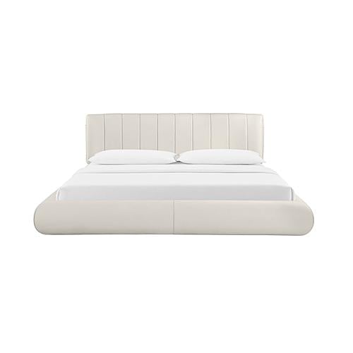 Karol Cream Vegan Leather King Bed by TOV Furniture