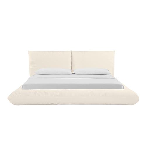 Romp Cream 100% Recycled Linen King Bed by TOV Furniture