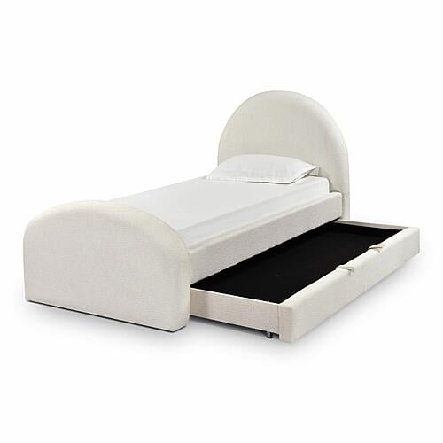 Moon Cream Boucle Twin Trundle Bed by TOV Furniture