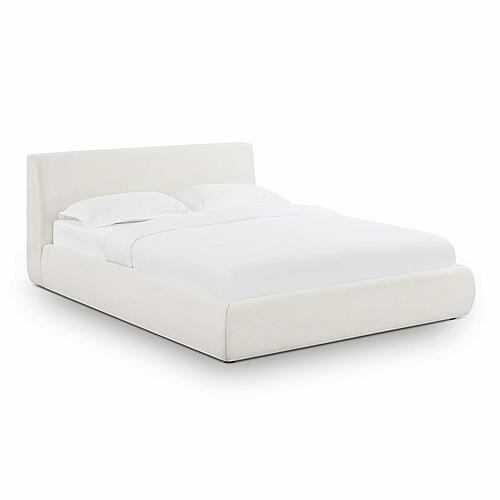 Isla Cream Upcycled Linen Queen Bed by TOV Furniture