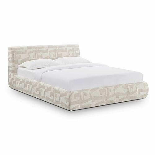 Isla Cream Jacquard Pattern Queen Bed by TOV Furniture