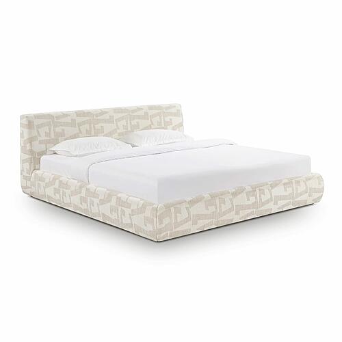 Isla Cream Jacquard Pattern King Bed by TOV Furniture