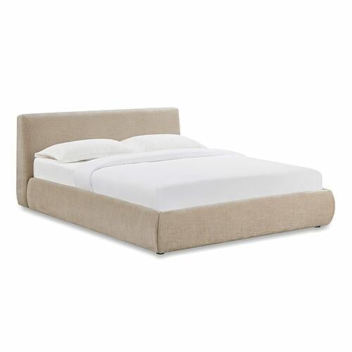 Isla Taupe Textured Velvet Queen Bed by TOV Furniture