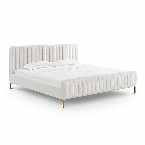 Angela Natural Upcycled Linen King Bed by TOV Furniture