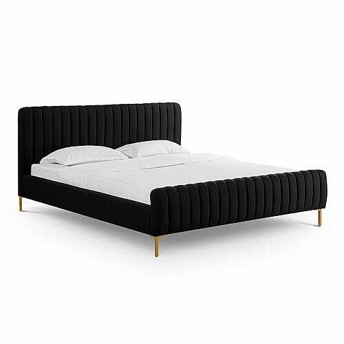 Angela Black Upcycled Linen King Bed by TOV Furniture
