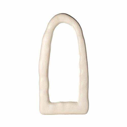 Kaia Cream Textured Small Floor Mirror by TOV Furniture