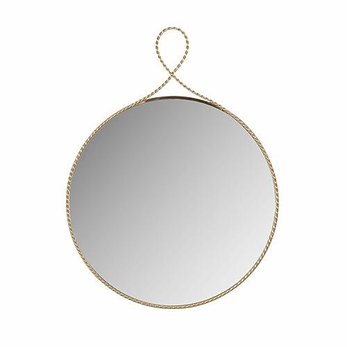 Ravina Braided Brass Round Wall Mirror by TOV Furniture