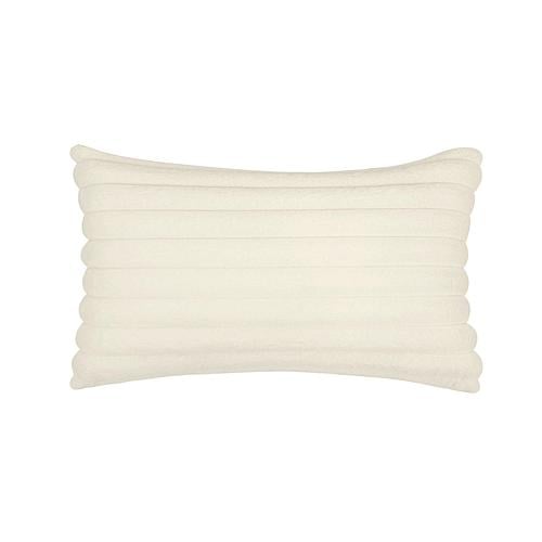Furry Cream Vegan Fur Rectangular Accent Pillow by TOV Furniture