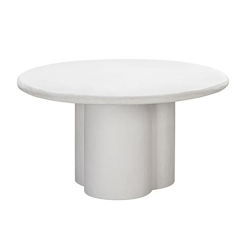 Elika White Faux Plaster Round Dining Table by TOV Furniture