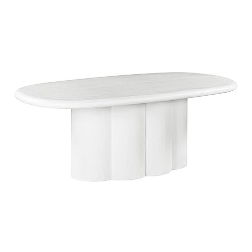Elika White Faux Plaster Oval Dining Table by TOV Furniture