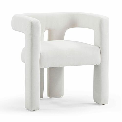 Sloane Bone White Recycled Fabric Chair by TOV Furniture