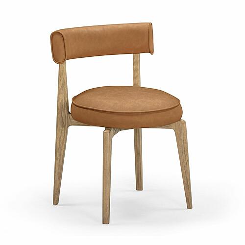 Nikita Saddle Brown Performance Vegan Leather Dining Chair by TOV Furniture